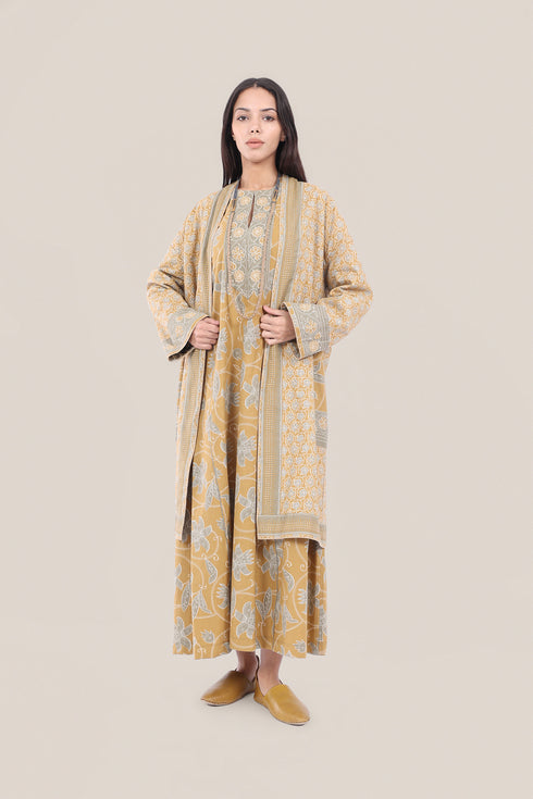 Reversible cotton faux cashmere blend coat